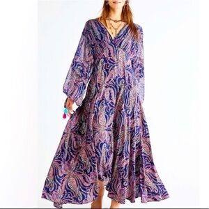 𝅺Free People Mirage Bohemian Paisley print maxi dress